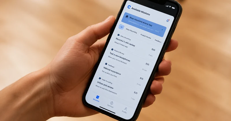 Browsing available Cogmelt missions on a phone