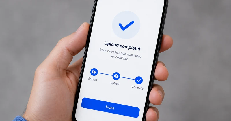 Successful video upload on a phone